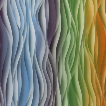 viscose mousseline silky touch stof met golfmotief Italiaans import 