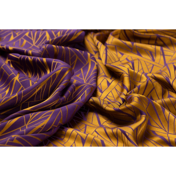 paars oker jacquard stof