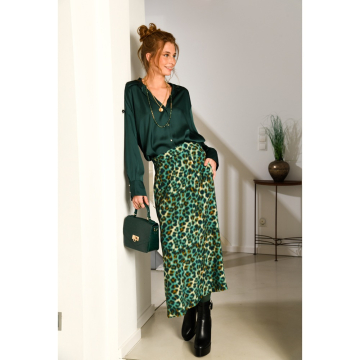 Fashion Trends groene viscose-crepe stof.