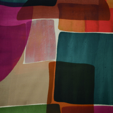 GEBLOKT bedrukt viscose stof Frans import