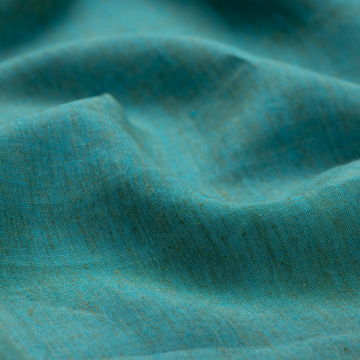turquoise groen gemeleerd linnen stof  Italiaans import