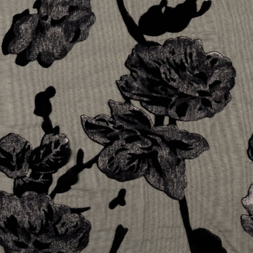 zwart ausbrenner met grijze fluwelen bloemen