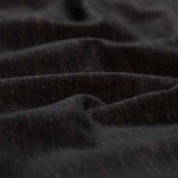  zwart met koper accent linnen lyocell katoen mix denim stof