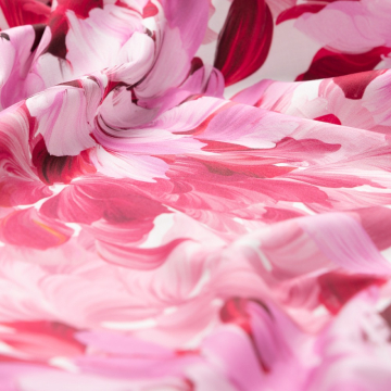 framboos roze gebloemd stretch satijnkatoen stof Italiaans import
