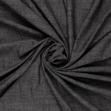 zwart melee linnen viscose mix stof kreukarm