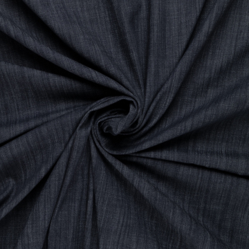 donker blauw stretch denim stof met slub effect Italiaans import