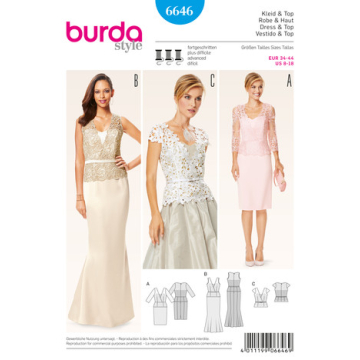 avondjurk (maat 34-44) Burda 6646