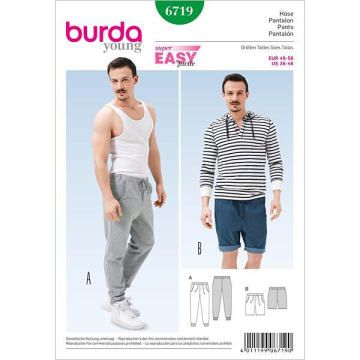 trainingsbroek (maat 46-56) Burda 6719