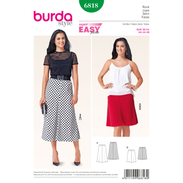 rok (maat 36-54) Burda 6818