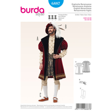 renaissance jasje (maat 48-60) Burda 6887