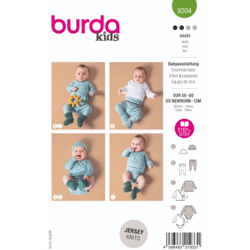 babypakje (maat 50-80) Burda 9204