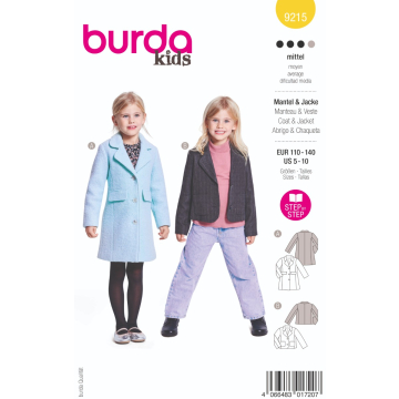 mantel en jasje (maat 110-140) Burda 9215