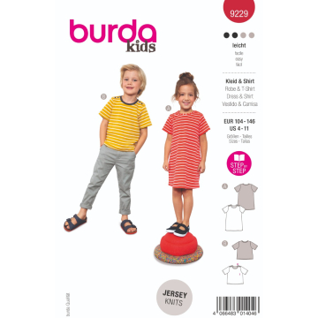 shirt en jurk (maat 104-146) Burda 9229