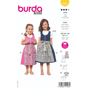 dirndl (maat 104-146) Burda 9230