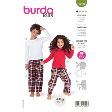 pyjama (maat 104-140) Burda 9250