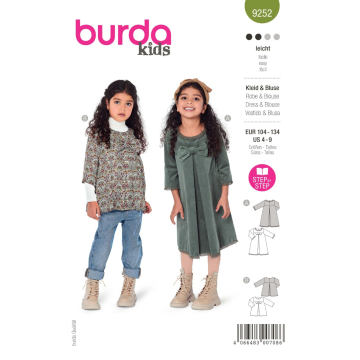jurk en blouse (maat 104-134) Burda 9252