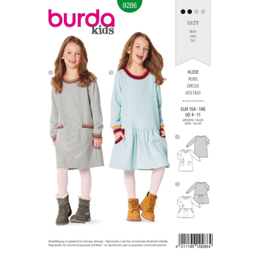 jurkje (maat 104-146) Burda 9286