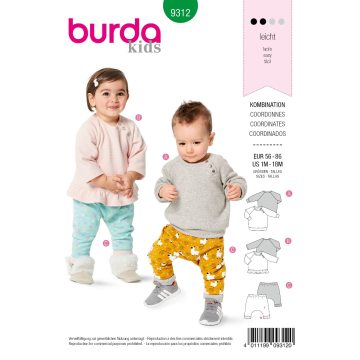 jas en broek (maat 56-86) Burda 9312