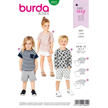 t-shirt (maat 98-128) Burda 9322