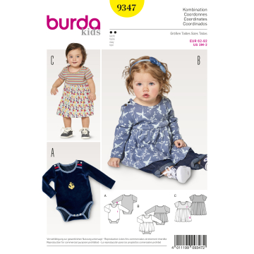 jurkje met rompertje (maat 62-92) Burda 9347