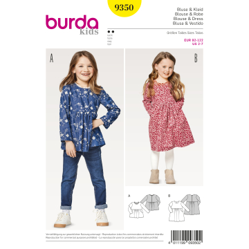 jurkje en blouse (maat 92-122) Burda 9350