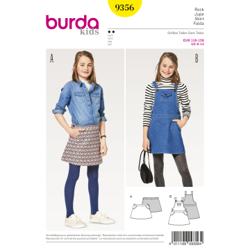 rokje en overgooier (maat 116-158) Burda 9356