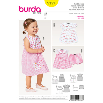jurkje met broekje (maat 62-92) Burda 9357