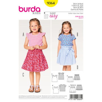 rokje en topje (maat 92-122) Burda 9364
