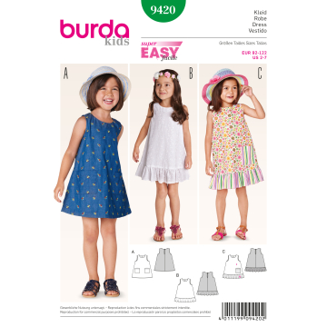 zomerjurkje (maat 92-122) Burda 9420