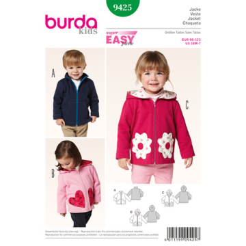 jasje voor jongen en meisje (maat 86-122) Burda 9425