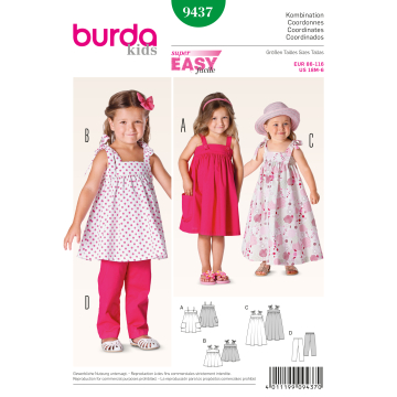 jurkje met broek (maat 86-116) Burda 9437