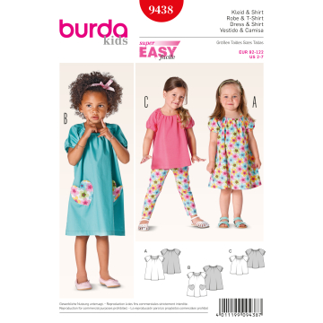 jurkje en t-shirt (maat 92-122) Burda 9438