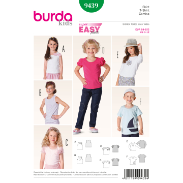 t-shirt (maat 98-152) Burda 9439