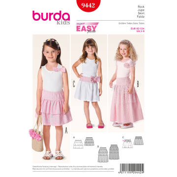 rokje (maat 92-134) Burda 9442