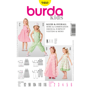 jurk en jumpsuit (maat 92-116, Burda 9460