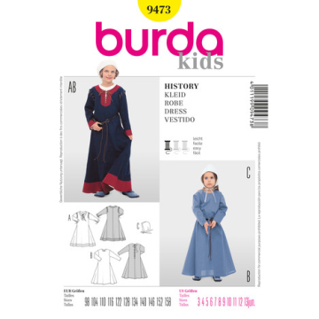 historisch jurkje (maat 98-158) Burda 9473