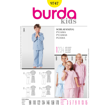 pyjama (maat 98-170) Burda 9747