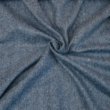 blauw melee visgraat tweed stof italiaans import