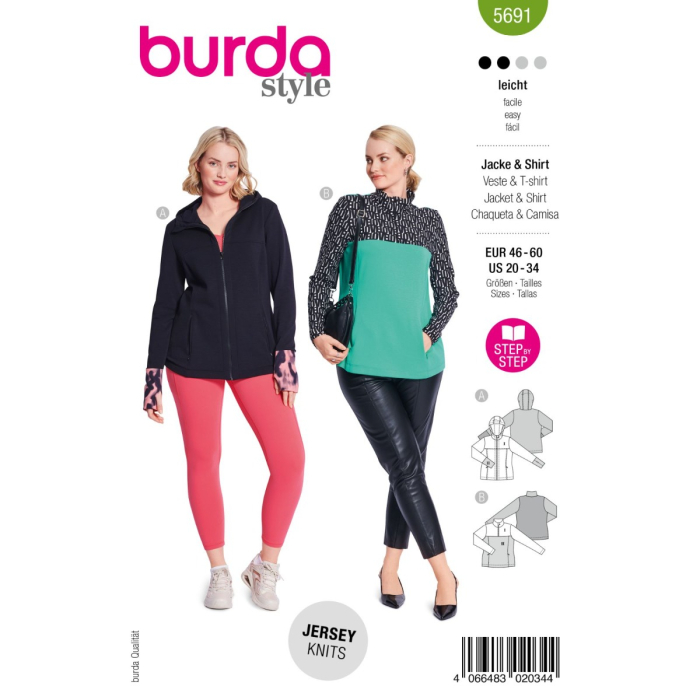 Böttger Stoffenwinkel - sportief jasje (maat 46-60) Burda 5691 - Burda5691