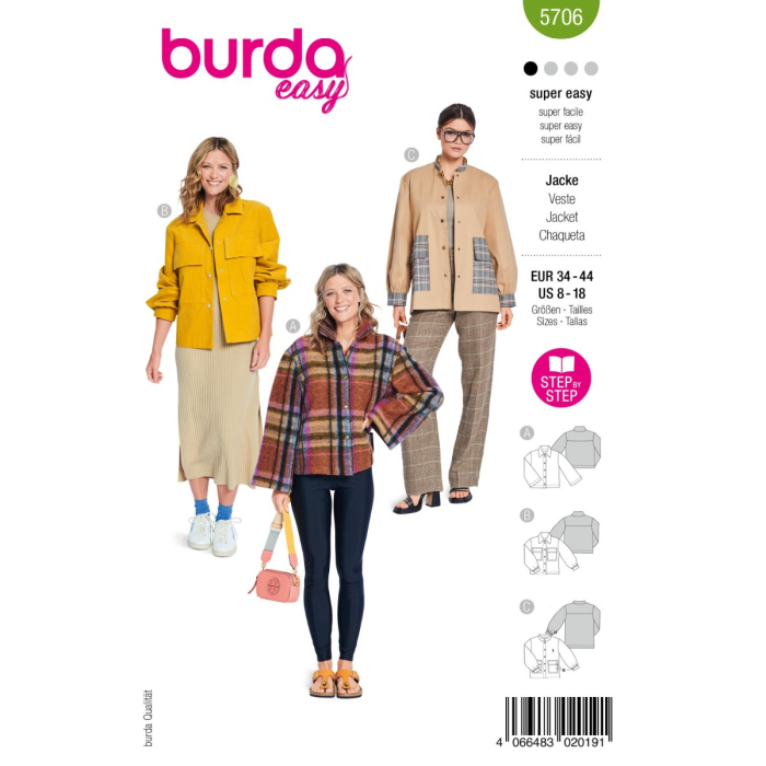 Böttger Stoffenwinkel - jack (maat 34-44) Burda 5706 - Burda5706
