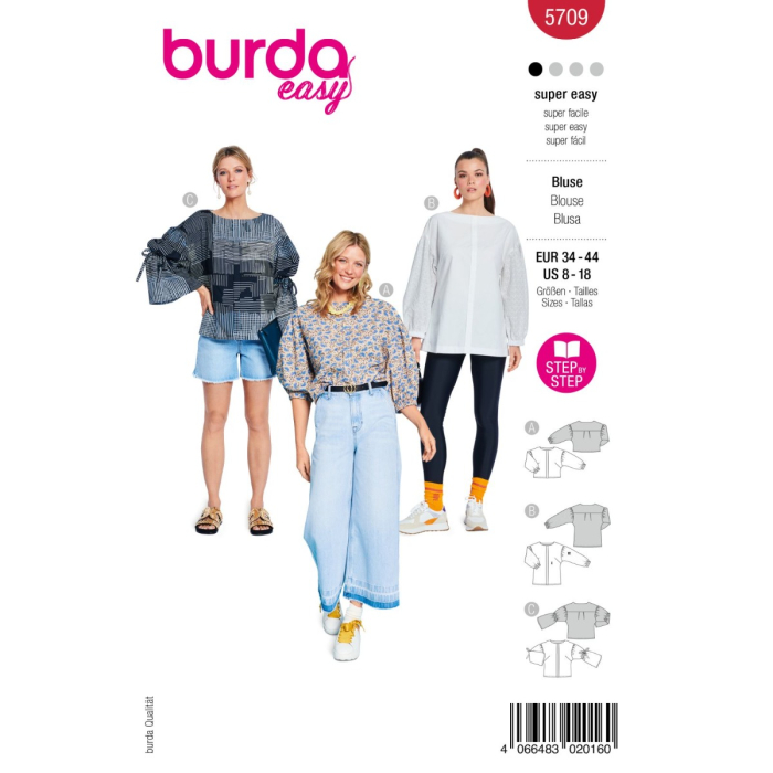 Böttger Stoffenwinkel - blouse (maat 34-44) Burda 5709 - Burda5709