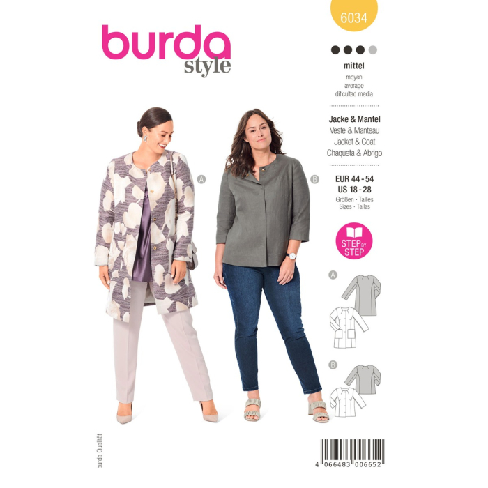Böttger Stoffenwinkel - jasje (maat 44-54) Burda 6034 - burda6034