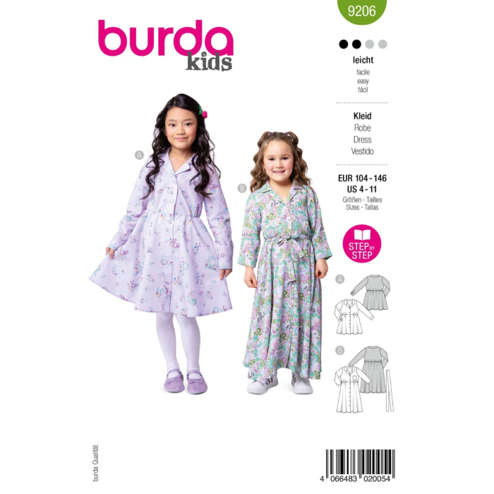 Böttger Stoffenwinkel - jurk (maat 104-146) Burda 9206 - Burda9206