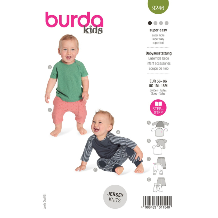 Böttger Stoffenwinkel - shirtje en broekje (maat 56-86) Burda 9246 - burda9246