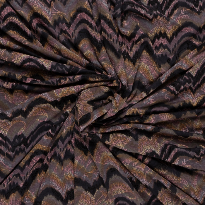 Böttger Stoffenwinkel - stretch tricot stof met flockprint - 38707-LD
