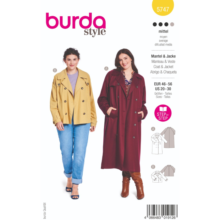Böttger Stoffenwinkel - jas (maat 46-56) Burda 5747 - Burda5747