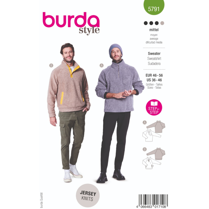 Böttger Stoffenwinkel - sweater (maat 46-56) Burda 5791 - Burda5791