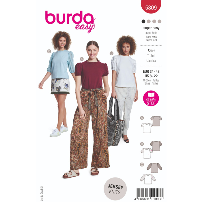 Böttger Stoffenwinkel - shirt (maat 34-48) Burda 5809 - Burda5809