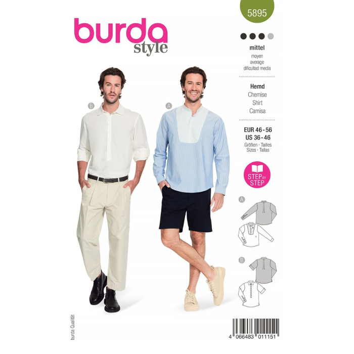 Böttger Stoffenwinkel - overhemd (maat 46-56) Burda 5895 - Burda5895