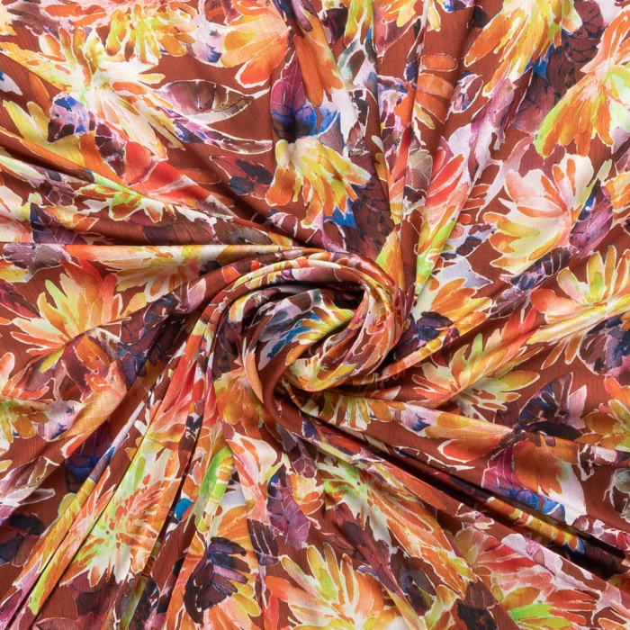 Böttger Stoffenwinkel - crinckle chiffon stof bedrukt - 61779-LD